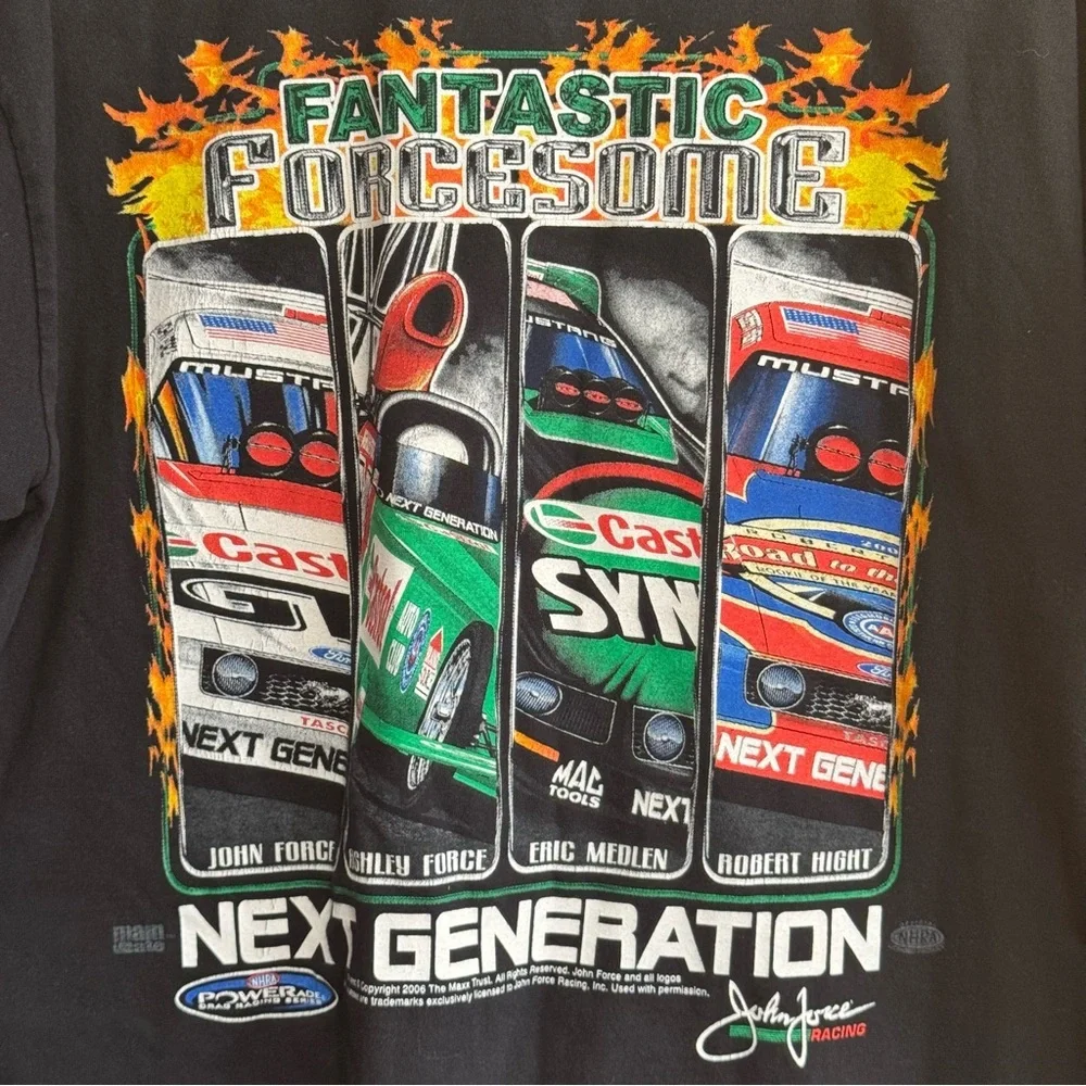 Fantastic Forcesome 2006 Racing Graphic Black Tee Large